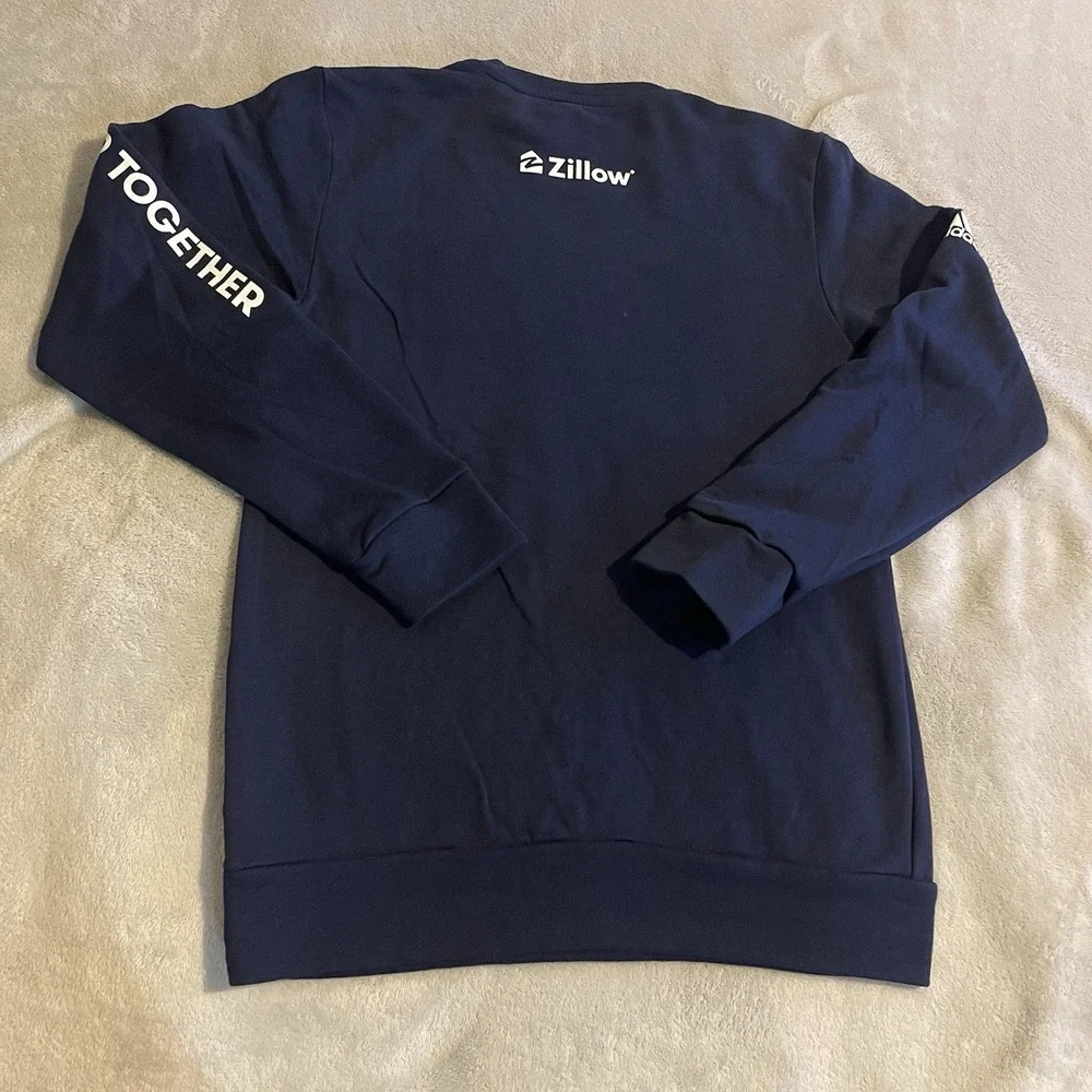 Adidas Golf Sweatshirt Men Small Blue Fleece Crew Neck Pullover Sweater BNWT Gym